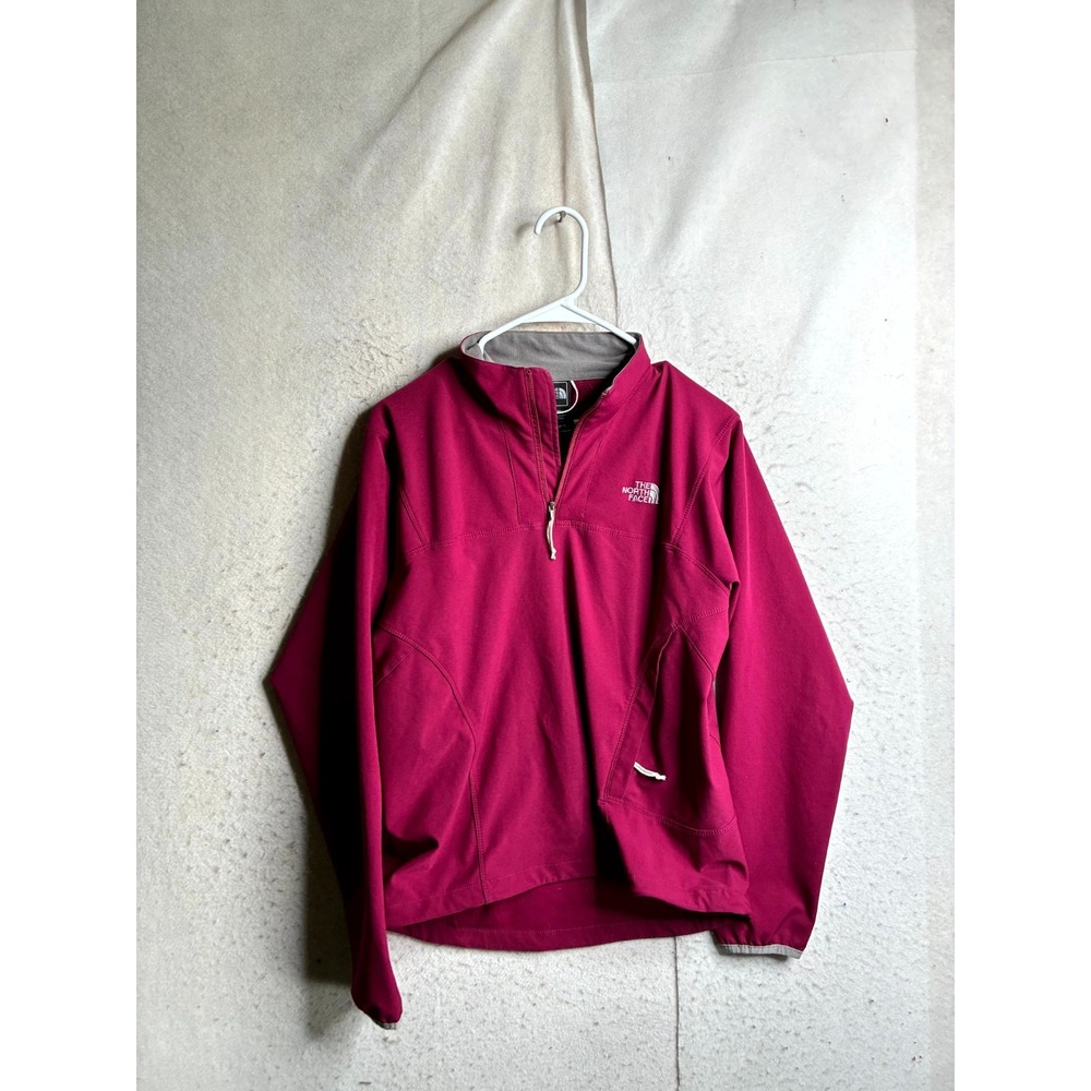 The North Face Apex Windbreaker Jacket Women Medium Fuchsia Quarter Zip Pullover